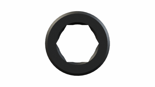 Side view of F 1″ Hex x 1-3/4″ x 3″ Coupler USA
