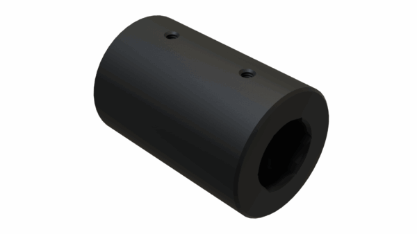ISO view of F 1-1/2 Hex x 3 x 4-1/2 Coupler USA