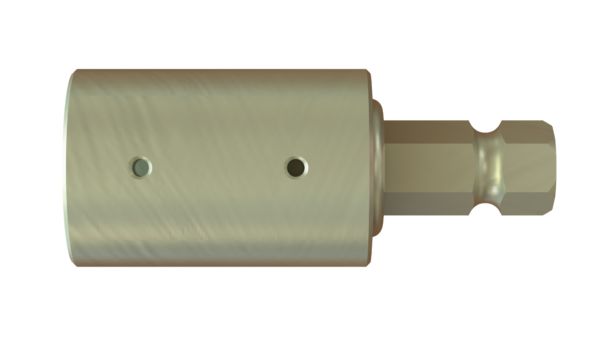 Top view of F 1-1/2 Hex x M 1-1/4 Hex x 7-1/4 Stub