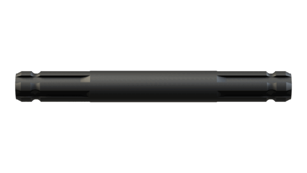 Front view of M 1-3/8 6SP x 12 Shaft – Splined Both Ends showing spline detail