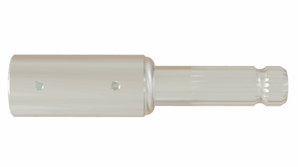Side view of F 1-1/4 Hex x M 1-3/8 21SP x 9-1/4 Stub