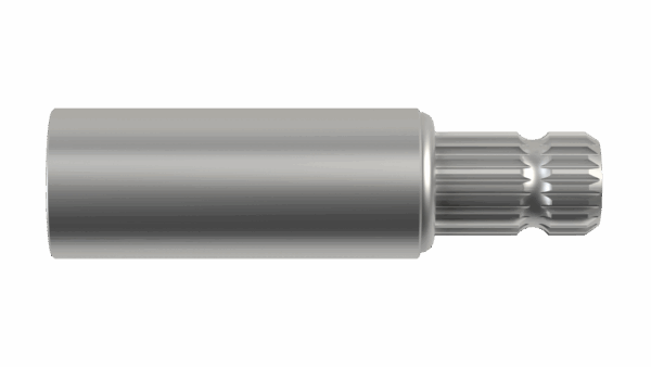 Side view of F 1-3/8 6SP x M 1-3/8 21SP x 7-1/4 Stub