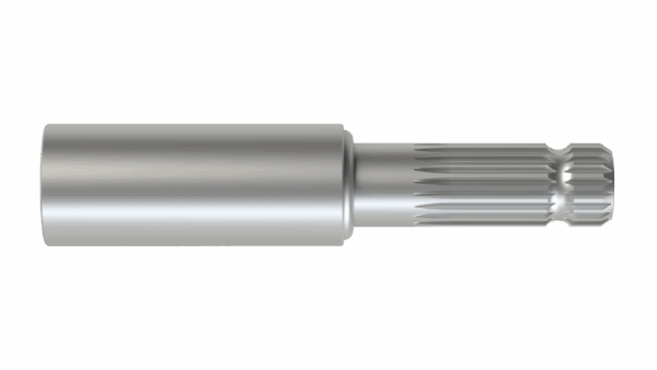 Side view of F 1-3/8 6SP x M 1-3/8 21SP x 9-1/4 Stub