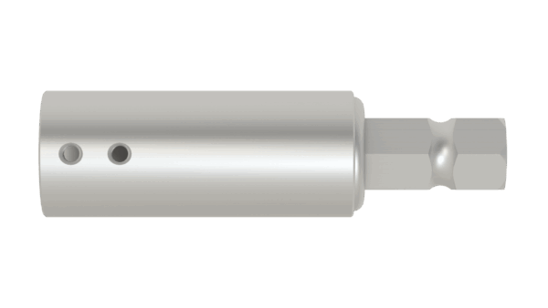 Side view of F 1-3/8 6SP x M 1-1/8 Hex x 7-1/4 Stub