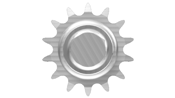 Front view of #60-14 Sprocket M 1-1/8 Hex x 4 Repo