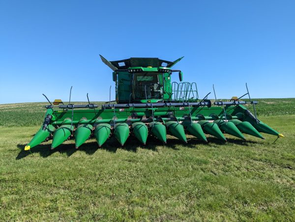 Corn reel attachment for combine harvester