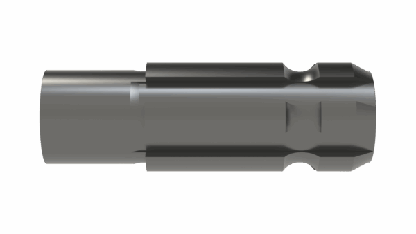Front view of 1.375 OD x 4 6-Spline Shaft showing spline detail