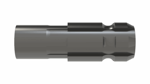 Front view of 1.375 x 4 6-Spline Shaft showing spline detail