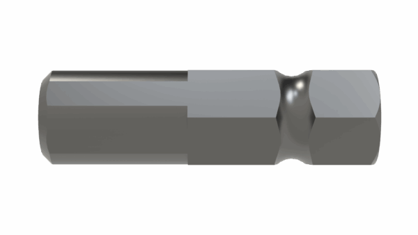 Front view of 1.125 x 4 Hex Shaft showing hex detail