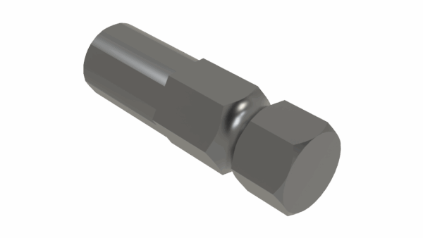 ISO view of 1.125 x 4 Hex Shaft