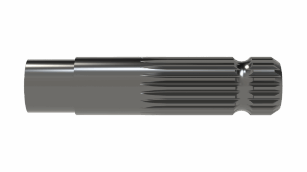 Front view of M 1-3/8 21 Spline x 6 Shaft showing spline detail