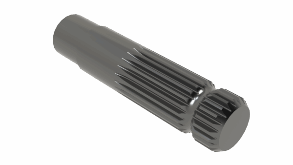 ISO view of M 1-3/8 21 Spline x 6 Shaft – Turned Long