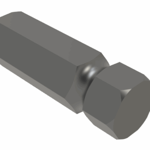 ISO view of M 1-1/4 Hex x 4 Radiused Shaft
