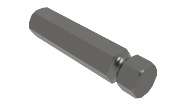 ISO view of M 1-1/4 Hex x 6 Radiused ShaftISO view of M 1-1/4 Hex x 6 Radiused Shaft
