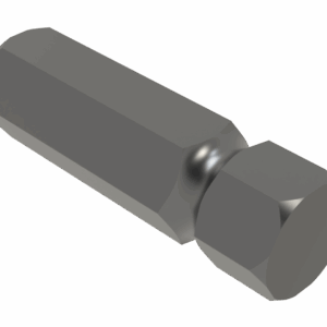 ISO view of M 1-1/8 Hex x 4 Radiused Shaft