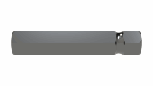 Front view of M 1-1/8 Hex x 6 Radiused Shaft showing hex detail