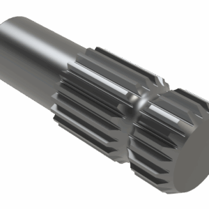ISO view of M 1-3/8 21 Spline x 4 Shaft – Turned Std