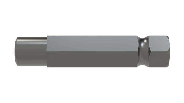 Front view of M 1-1/4 Hex x 6 Radiused Shaft showing hex detail