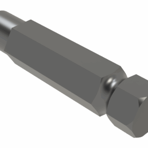 ISO view of M 1-1/4 Hex x 6 Radiused Shaft