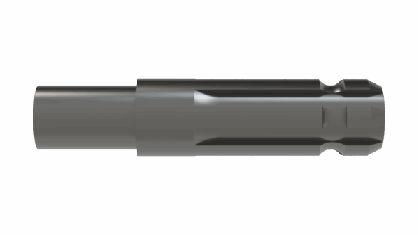 Front view of M 1-3/8 6-Spline x 6 Shaft showing spline detail