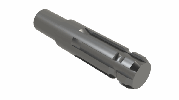 ISO view of M 1-3/8 6-Spline x 6 Shaft – Turned