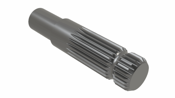 ISO view of M 1-3/8 21 Spline x 6 Shaft – Turned Long