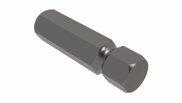 ISO view of M 1-3/8 21 Spline x 6 Shaft – Turned Long