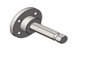 Stub Adapter Base Plate (Round Cutout - PM200807 4 Bolt Holes x Male 1-1/8" Hex Shaft x 6" Long (Extended Length)