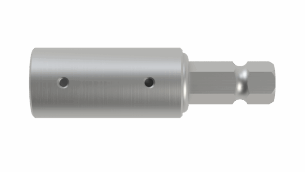 Top view of F 1-1/4 Hex x M 1-1/8 Hex x 7-1/4 Stub