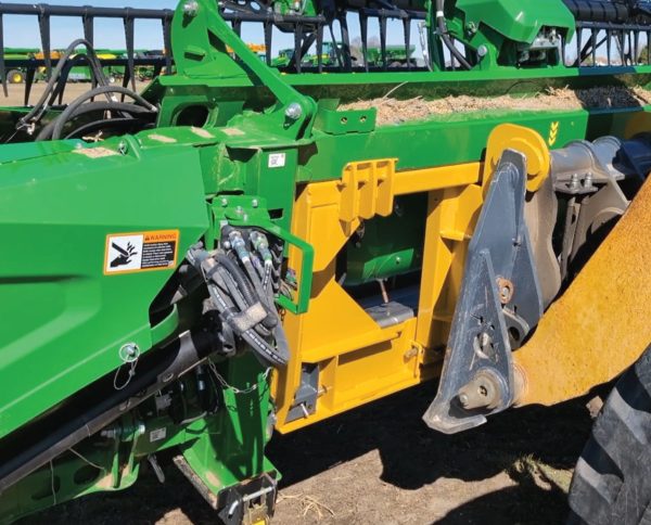 Bish Implement Mover transporting a heavy item with a tractor