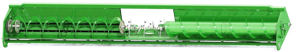 John Deere green Bish Frame Kit with installed auger and heavy-duty floors