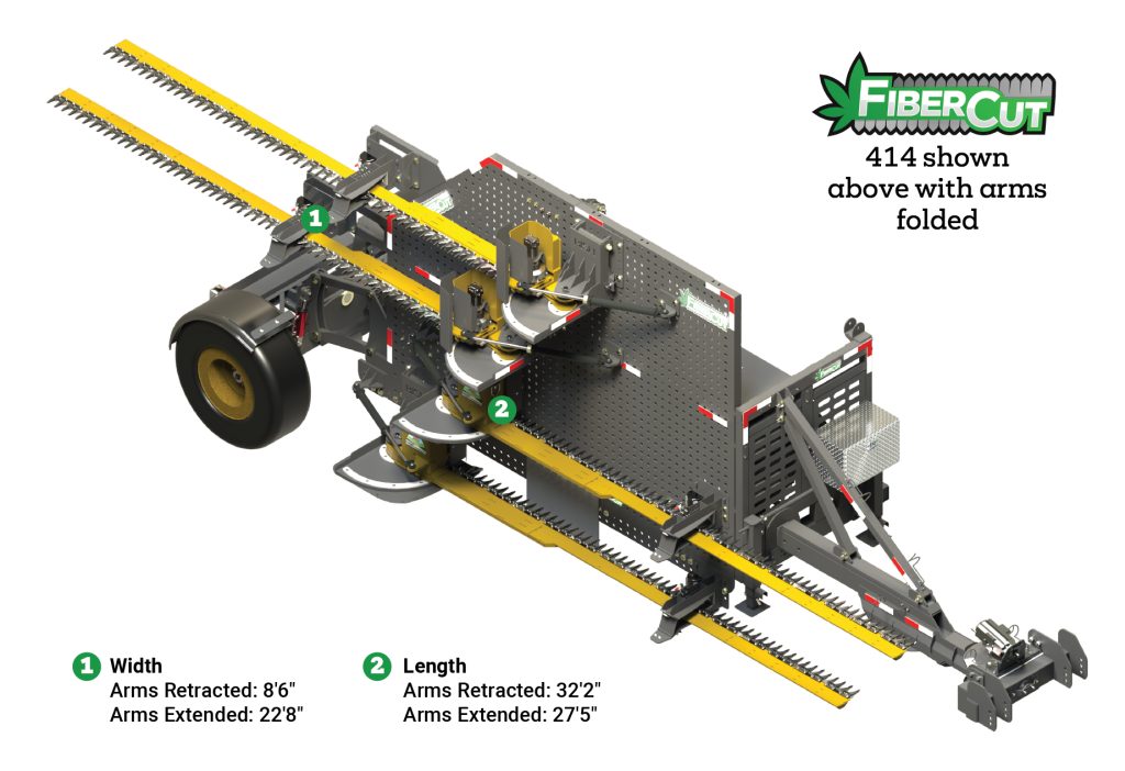 FiberCut Rendering 414 model shown above - arms folded