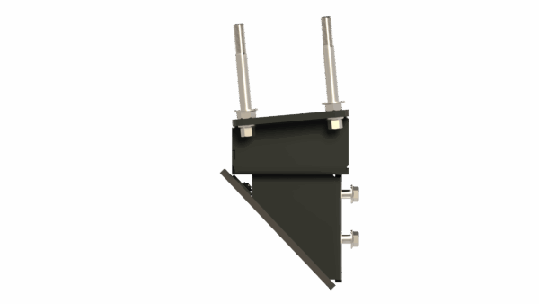 Left view of John Deere 600/700 Series Stomper & Roller Bracket showing detail