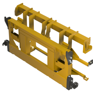 CIH to John Deere UHM Adapter—enables smooth, secure header conversion for Case IH to JD combines using Bish Implement Mover systems.