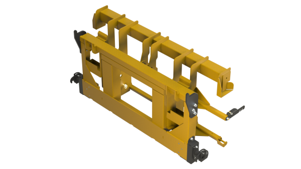 CIH to John Deere UHM Adapter—enables smooth, secure header conversion for Case IH to JD combines using Bish Implement Mover systems.