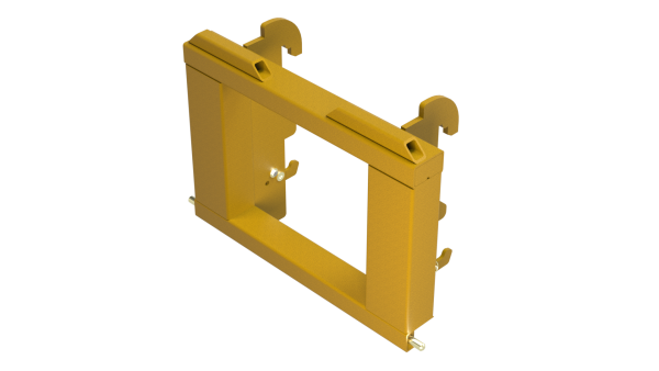 Custom Mount Assembly for Harlo HP 8500 forklifts—built for strength, precision fit, and seamless use with Bish Implement Mover systems.