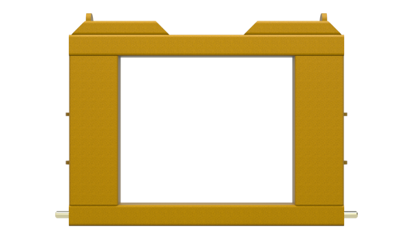 Genie GTH 1544 Telehandler Inner Frame Assembly mounted on Bish Implement Mover—heavy-duty frame designed for secure, compatible implement handling.