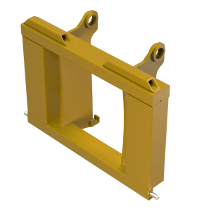 UHM Doosan D70S2 Custom Mount Assembly installed on forklift—designed for heavy-duty use with Bish Implement Mover equipment.