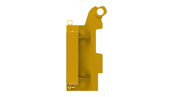 UHM Clark C70D Full Assembly mounted on forklift—heavy-duty frame designed for secure implement handling with Bish Implement Mover.