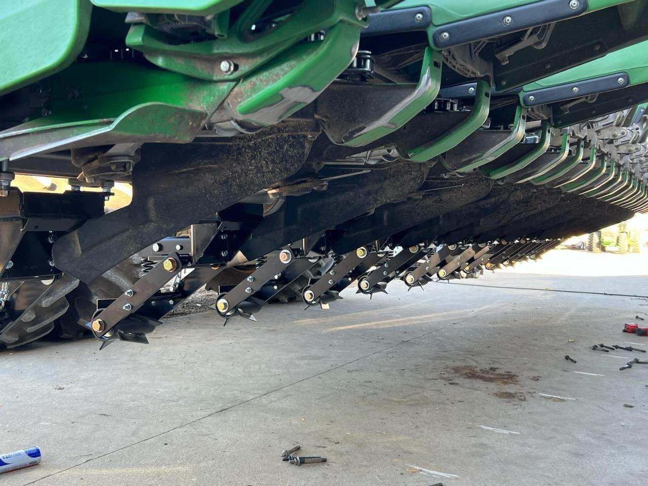 Detailed close-up of heavy-duty Corn Stalk Roller construction