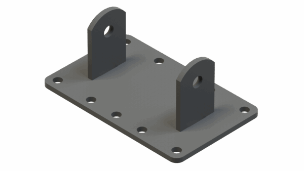 ISO view of Corn Reel Gleaner 3000 Frame Plate Assembly