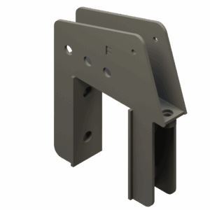 ISO view of 5″ x 5″ Top Cap Corn Reel Arm Mounting Bracket