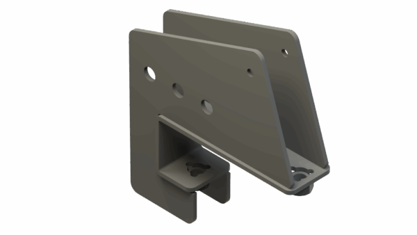 ISO view of 3″ x 5″ Corn Reel Arm Mounting Bracket