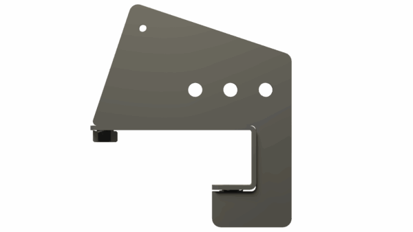 Left view of 3″ x 5″ Corn Reel Arm Mounting Bracket showing detail