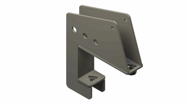 ISO view of 5″ x 5″ Corn Reel Arm Mounting Bracket
