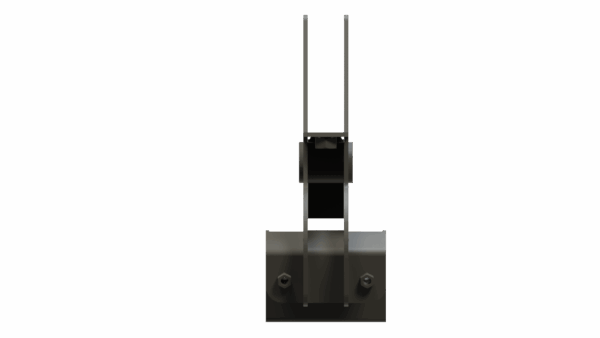 Front view of Folding CH Corn Reel Bracket showing mount detail