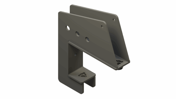 ISO view of 5″ x 5-1/2″ Corn Reel Arm Mount
