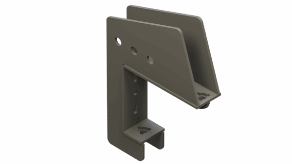 ISO view of 5″ x 7″ Corn Reel Arm Bracket Assembly