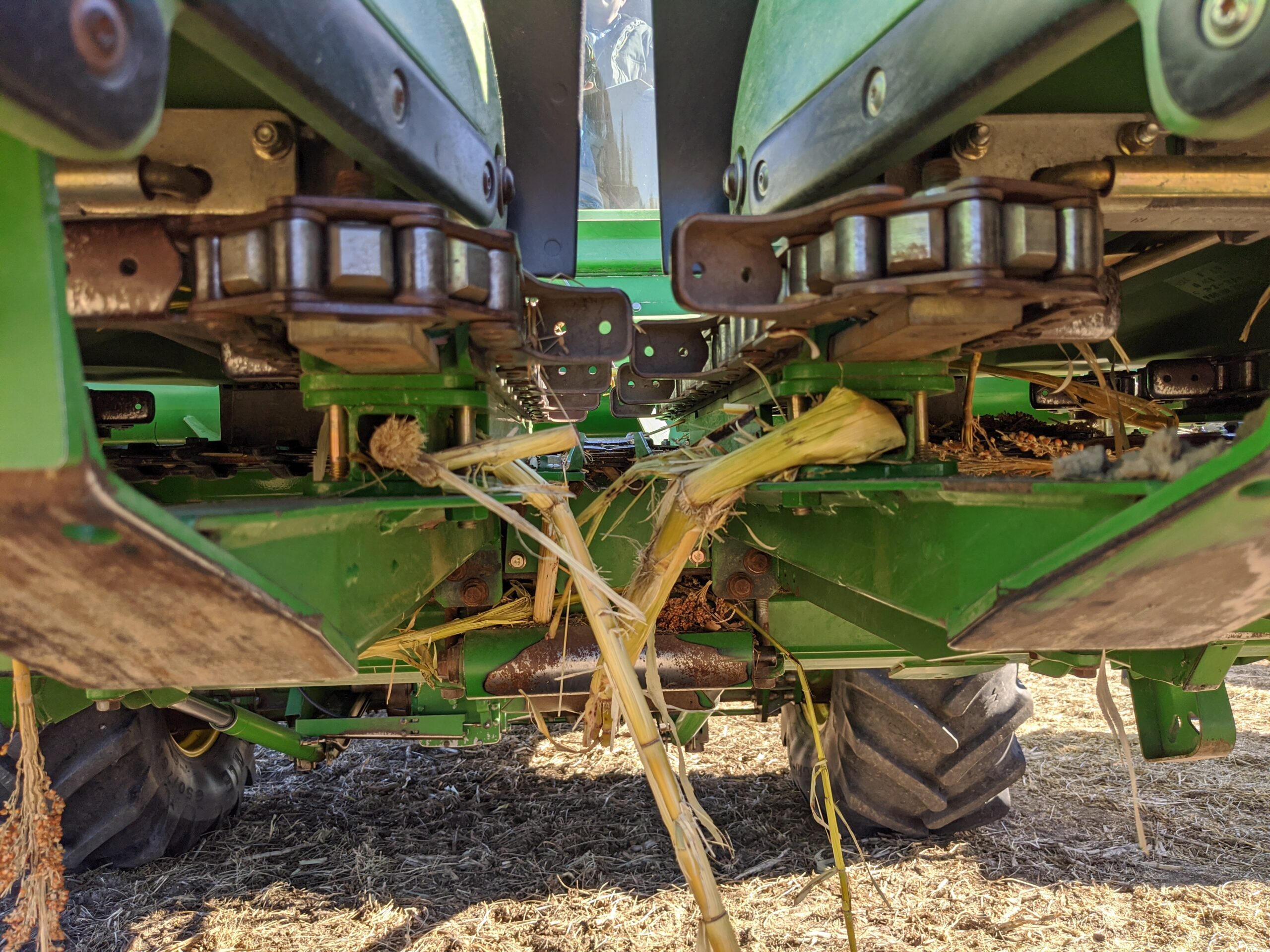 Close-up of SuperCrop HCK hydraulic and driveline connections