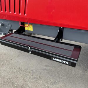 Toolbox for CNH windrower providing on-machine tool storage